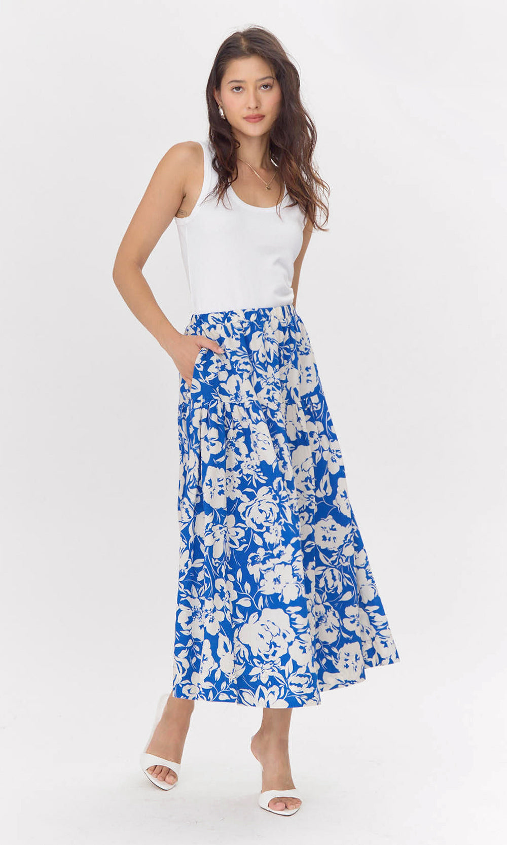 Kelda Drop Waist Print Maxi Skirt