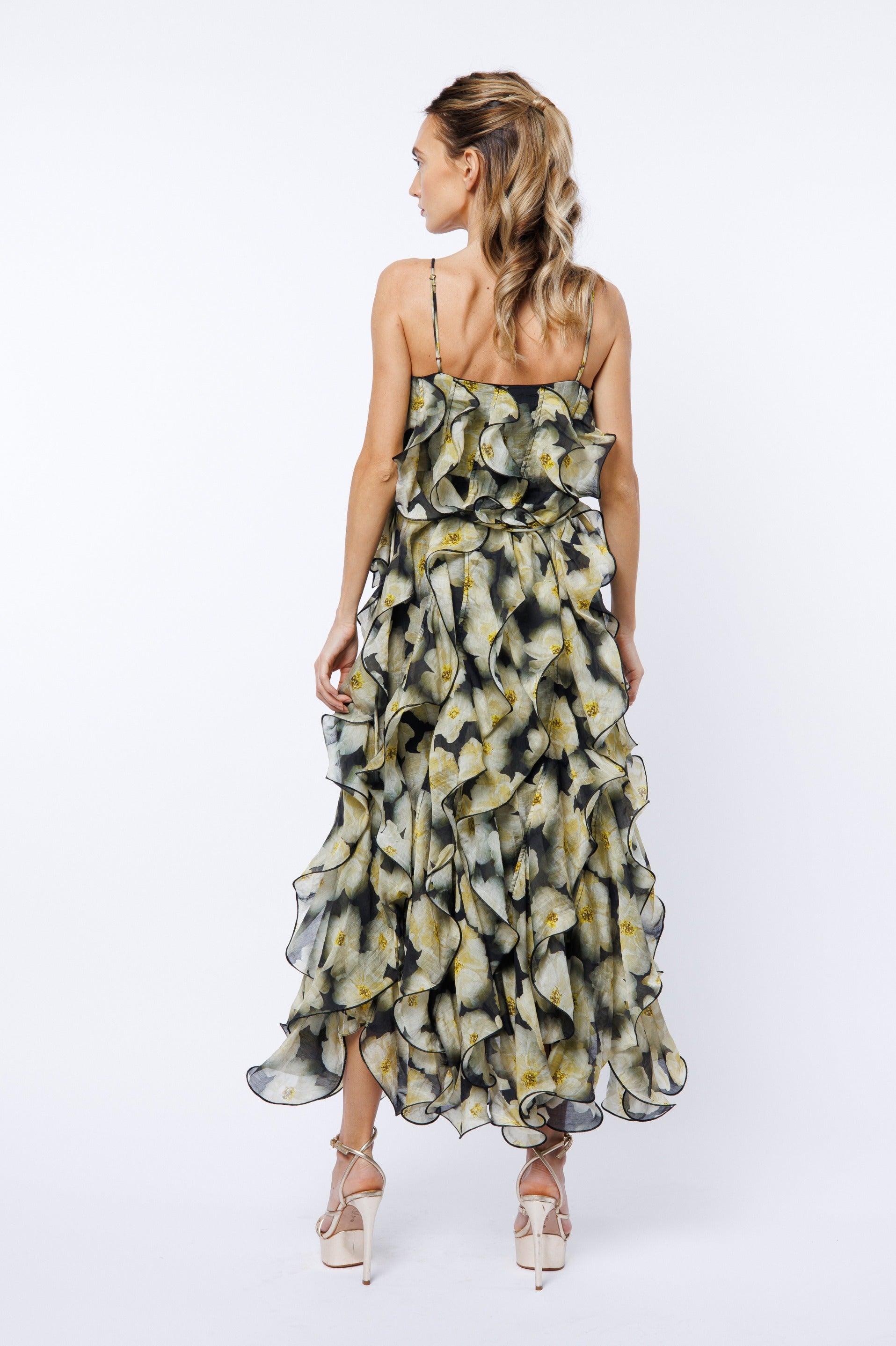 Irina Ruffled Midi Dress