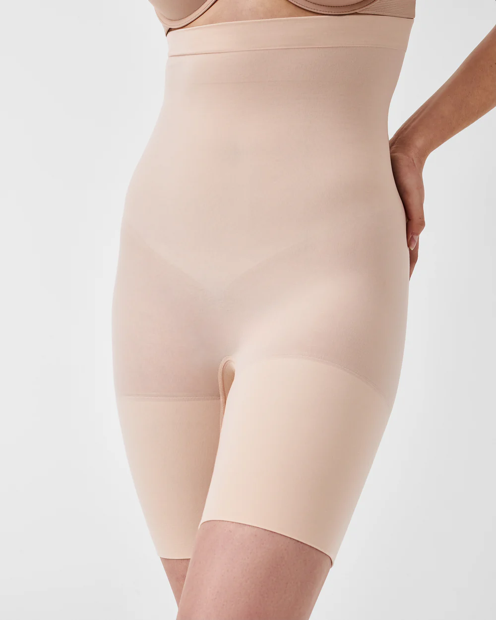 High-Waisted Mid-Thigh Short - Soft Nude