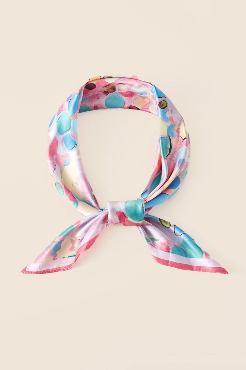 Vibrant Abstract Bandana Scarf - Pink