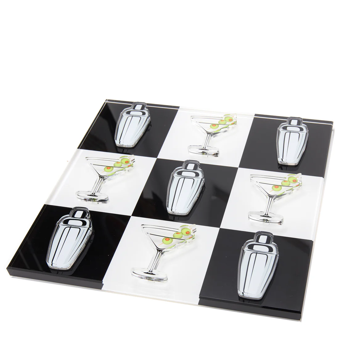 TIC TAC TOE-MARTINI GLASS & SHAKER