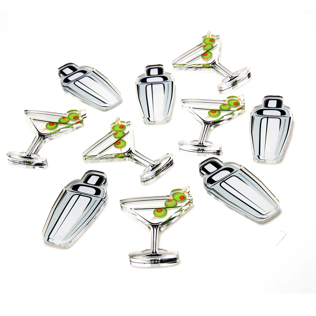 TIC TAC TOE-MARTINI GLASS & SHAKER