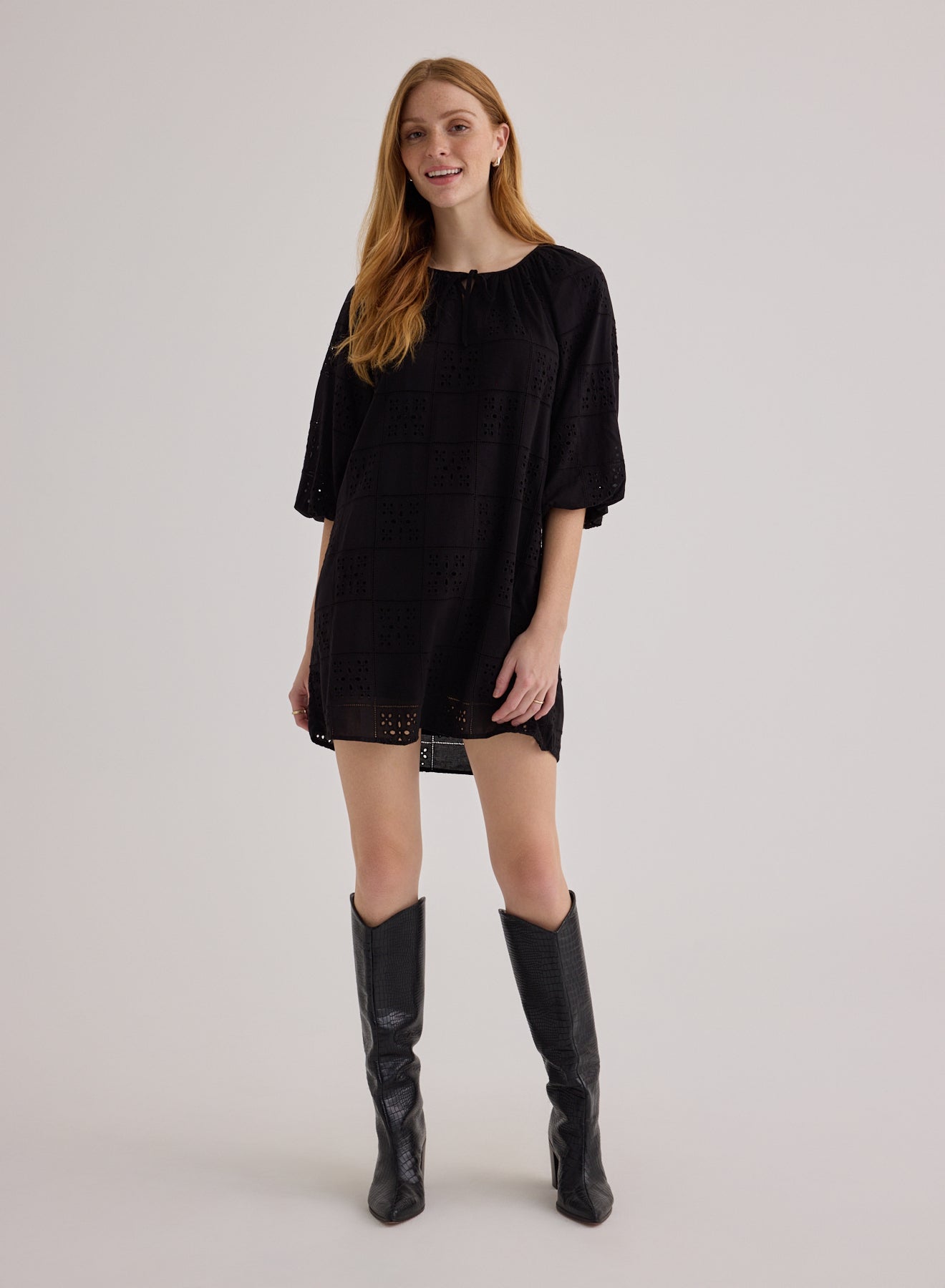 Pullover Puff Sleeve Dress