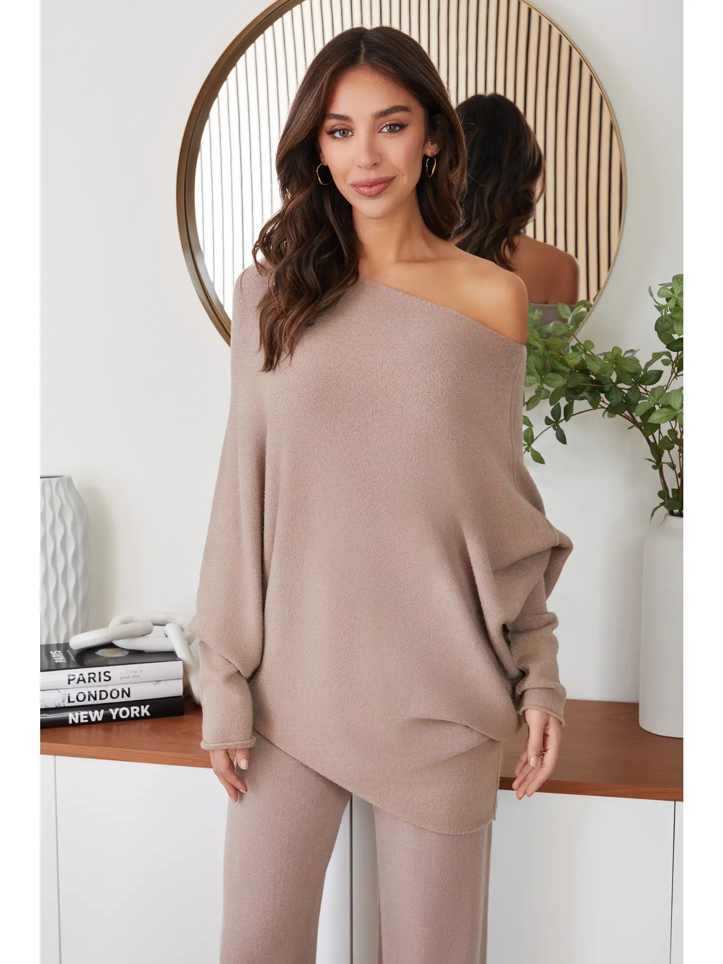 Off The Shoulder Sweater - Mocha