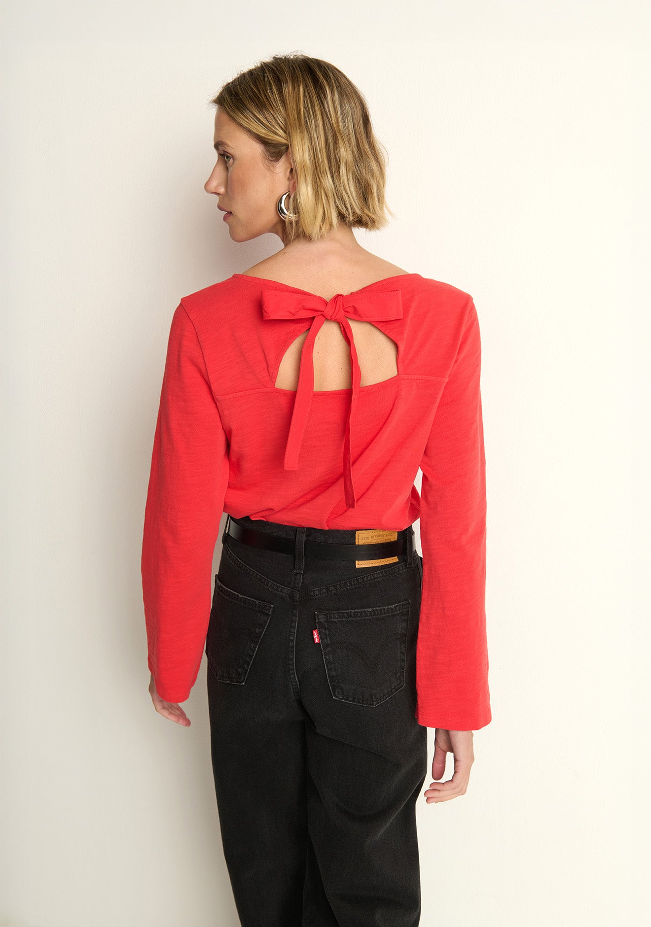 Tavin Tie Back Top - Poinsettia