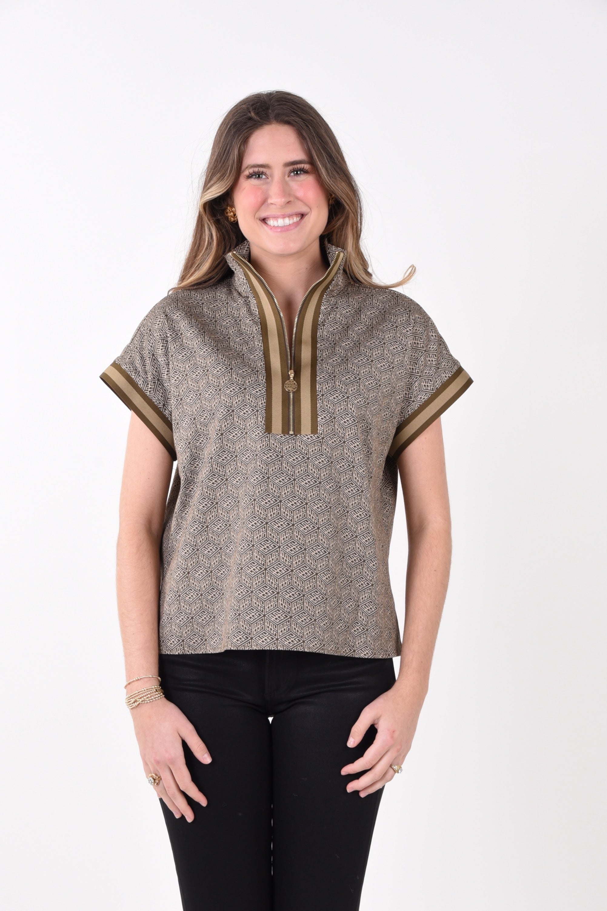 Poppy Pullover - Green Tonal Monogram