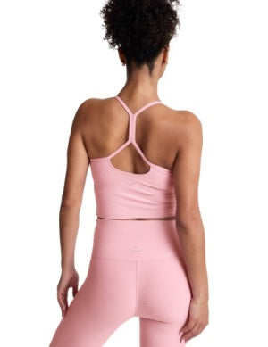 Slim Racerback Cropped Tank-Frosty Pink