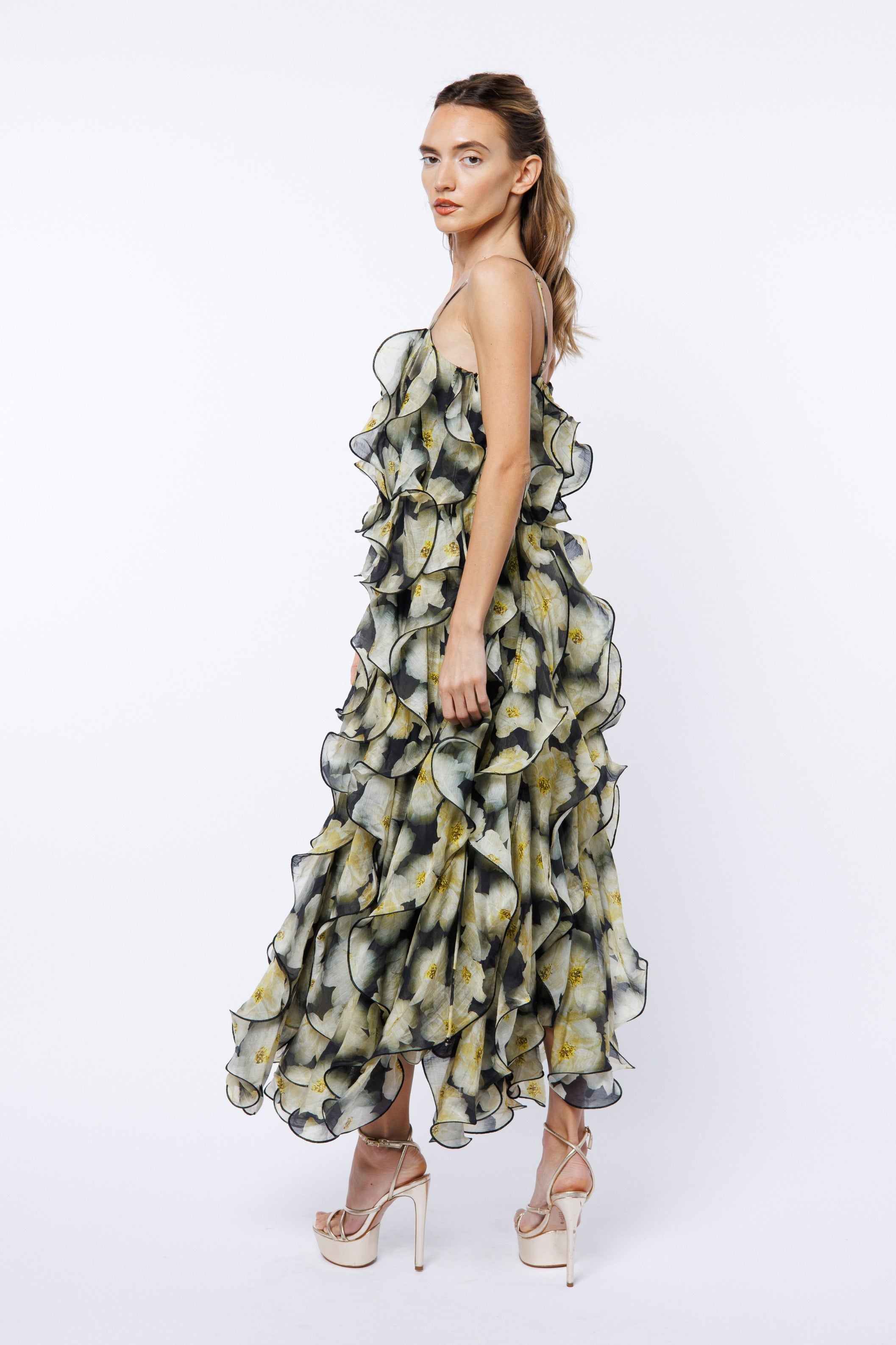 Irina Ruffled Midi Dress