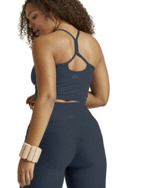 Slim Racerback Cropped Tank-Navy