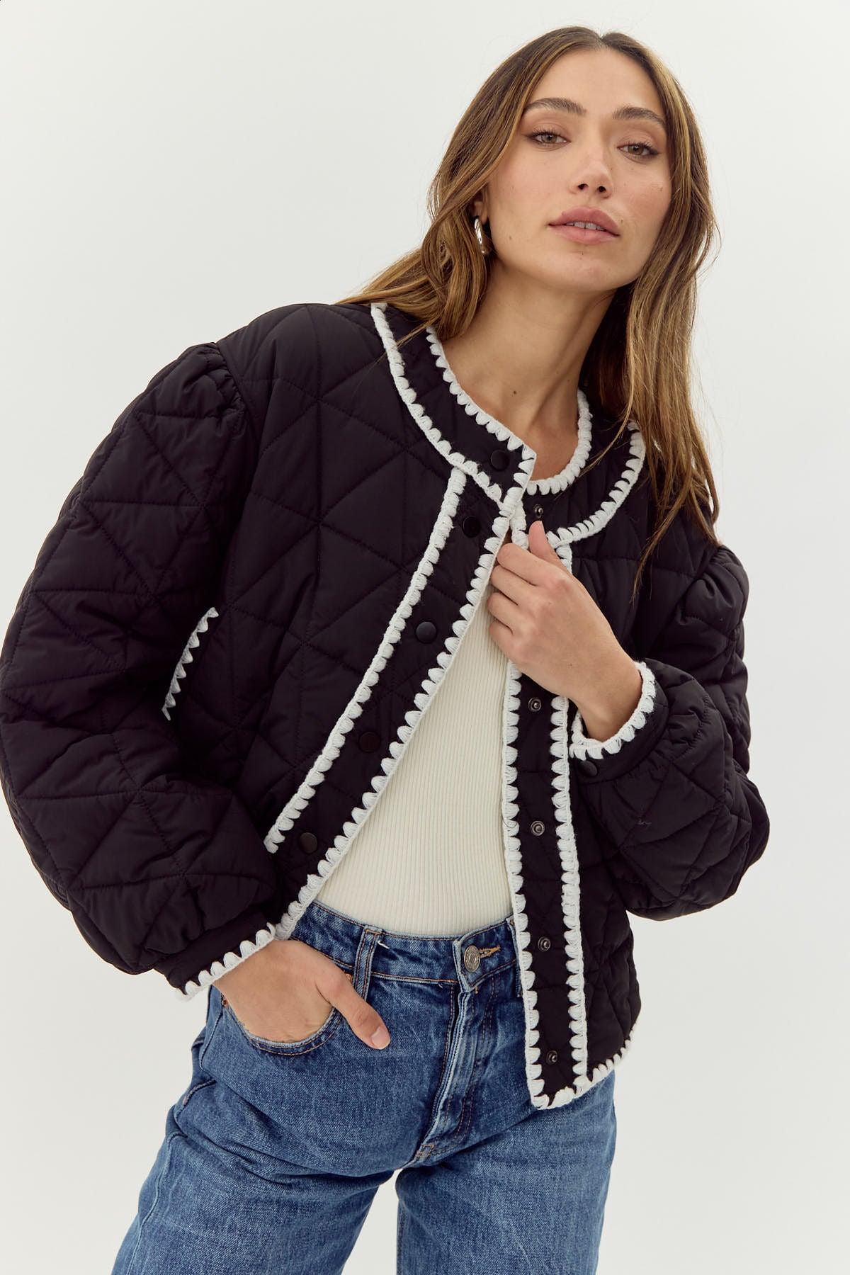 Preston Quilted Contrast Stitched Jacket