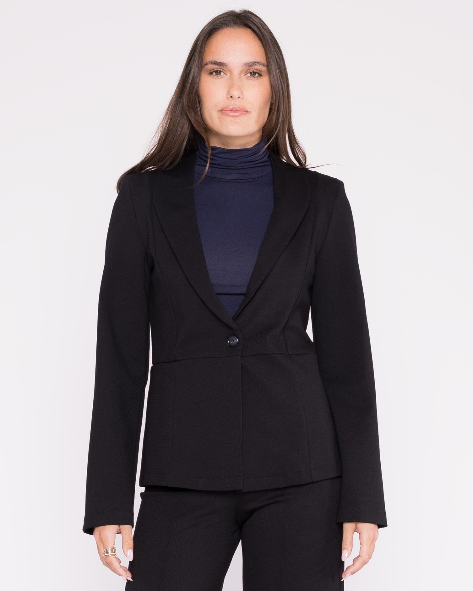 Ponte Knit Fitted Blazer