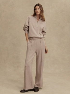 The Wide Leg Pant- Taupe Marl