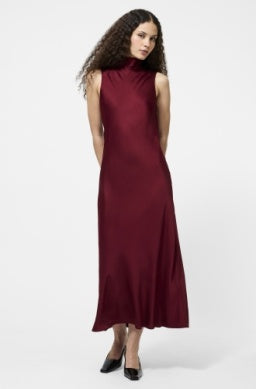 Ennis Bow Midi Dress-Cabernet