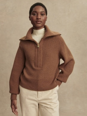 Maura Half Zip Knit Sweater