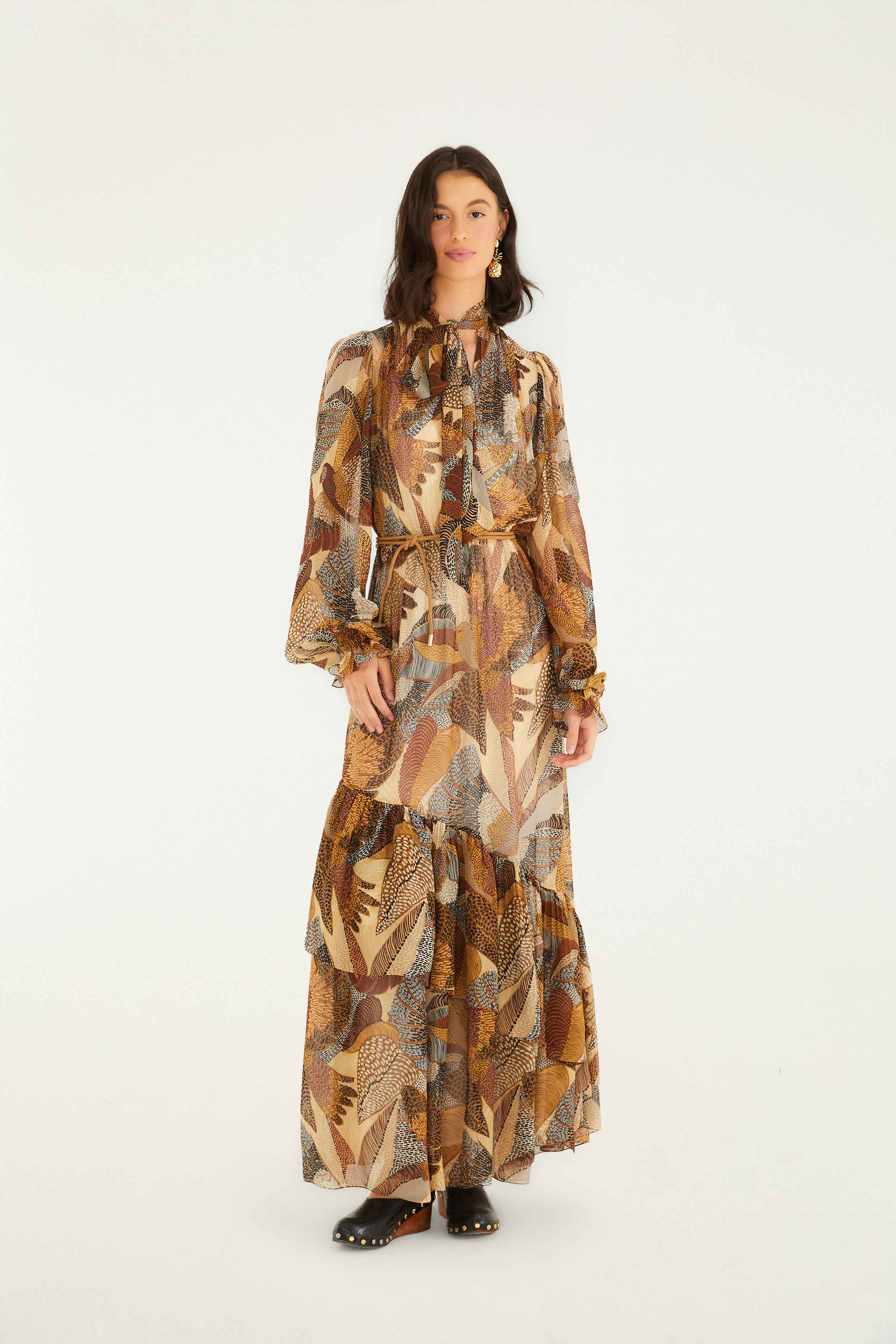 Dotted Macaws Maxi Dress