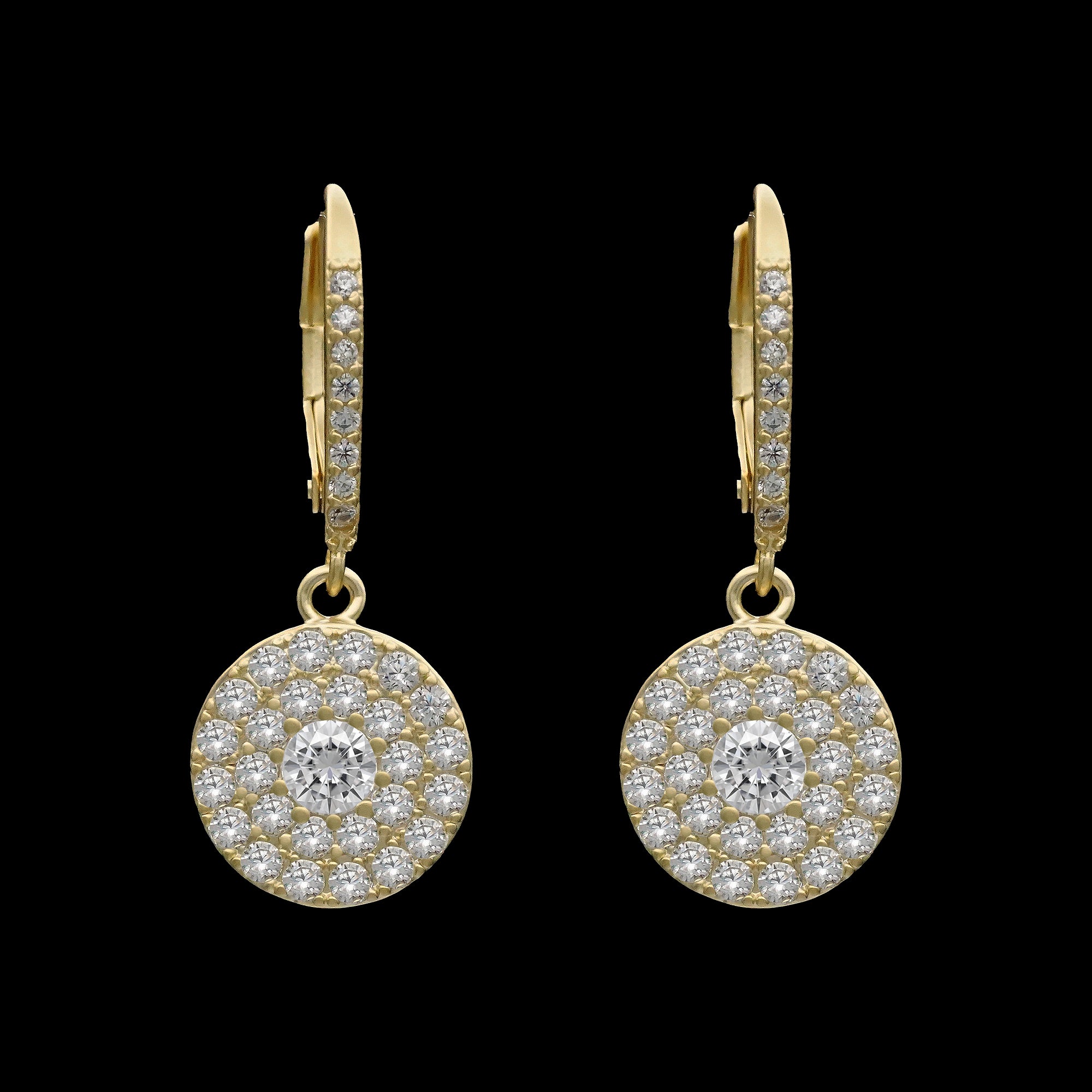 Disc Faux Diamond Earrings