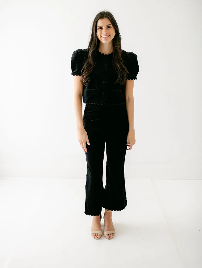 Cap Sleeve Coco Jacket - Black Velvet