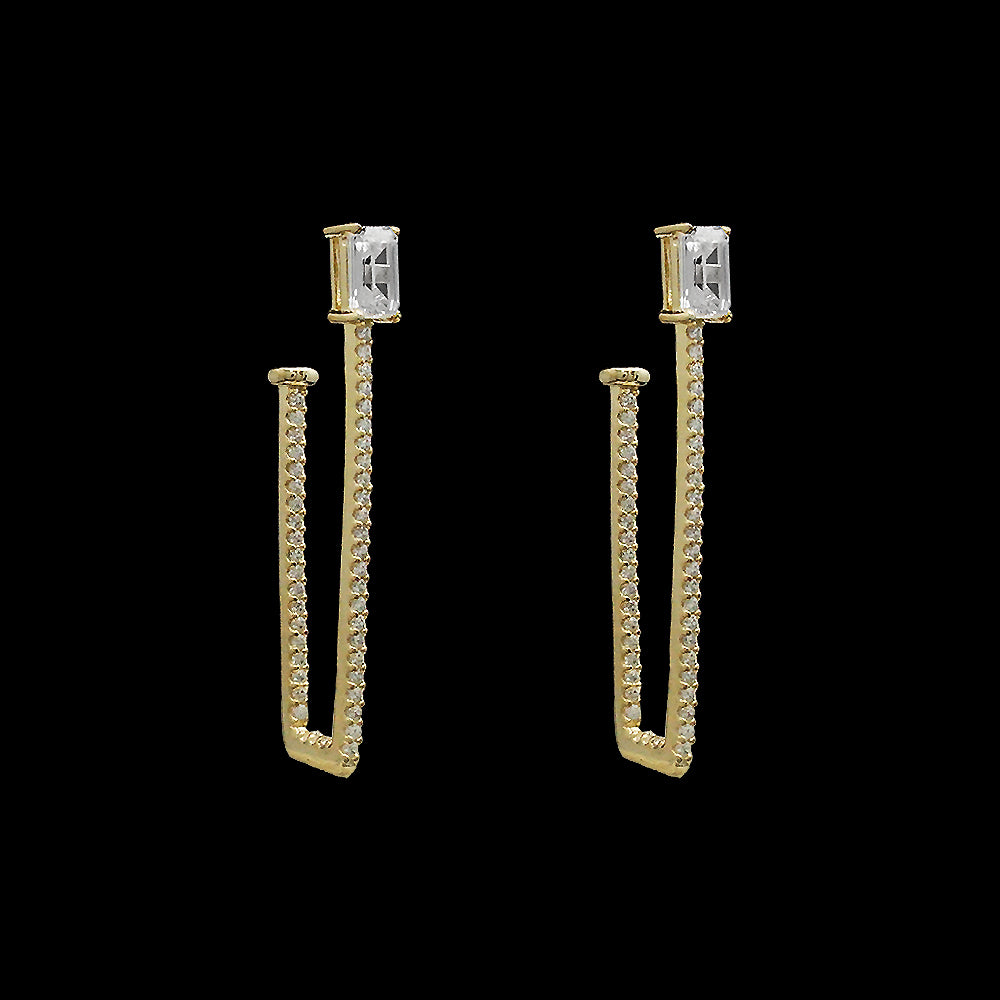Rectangle Diamond Dip Earrings