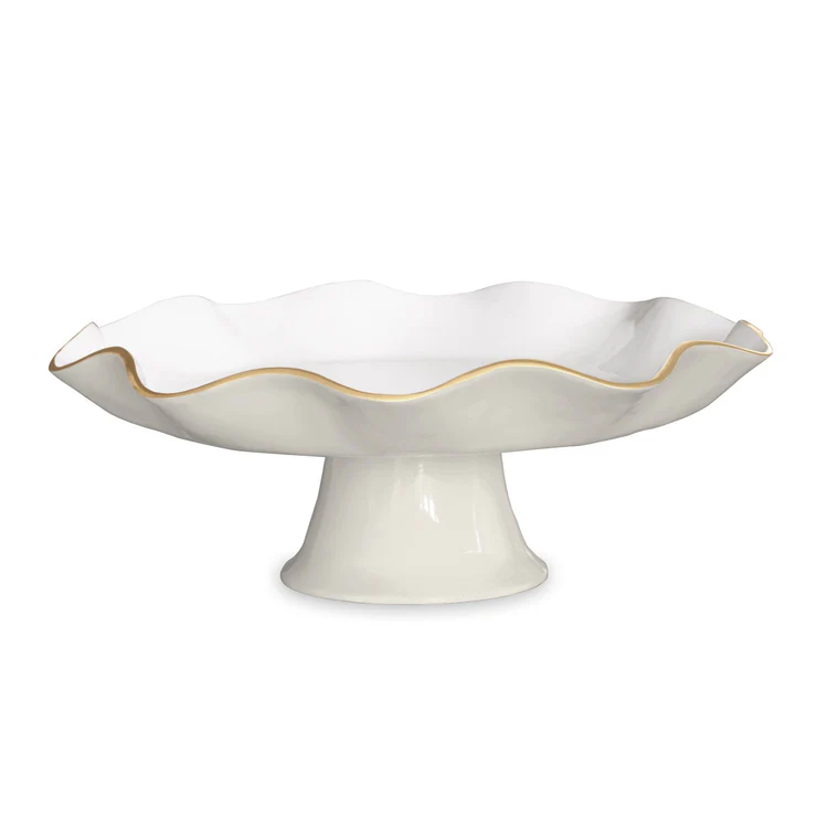 ENCANTO Carola Pedestal Cake Plate (Cream and White)
