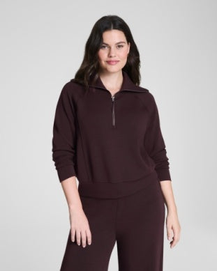 Spanx Half Zip-Truffle Brown