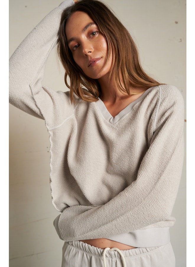Zuri- Reverse Fleece Sweatshirt-Silver