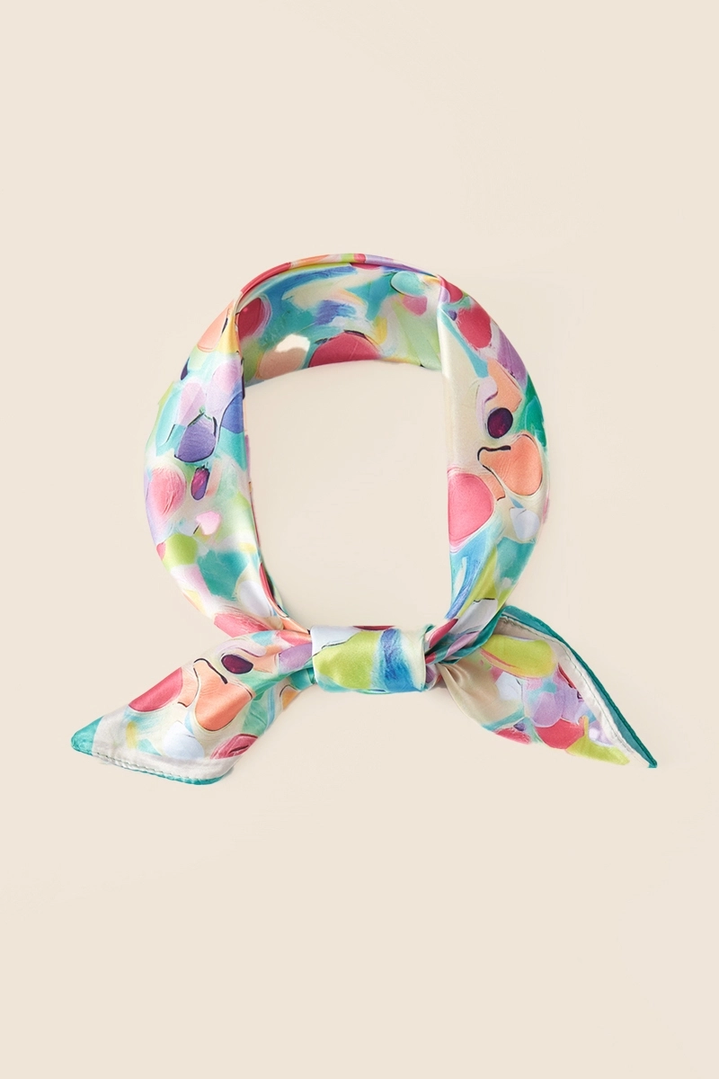 Vibrant Abstract Bandana Scarf -Green