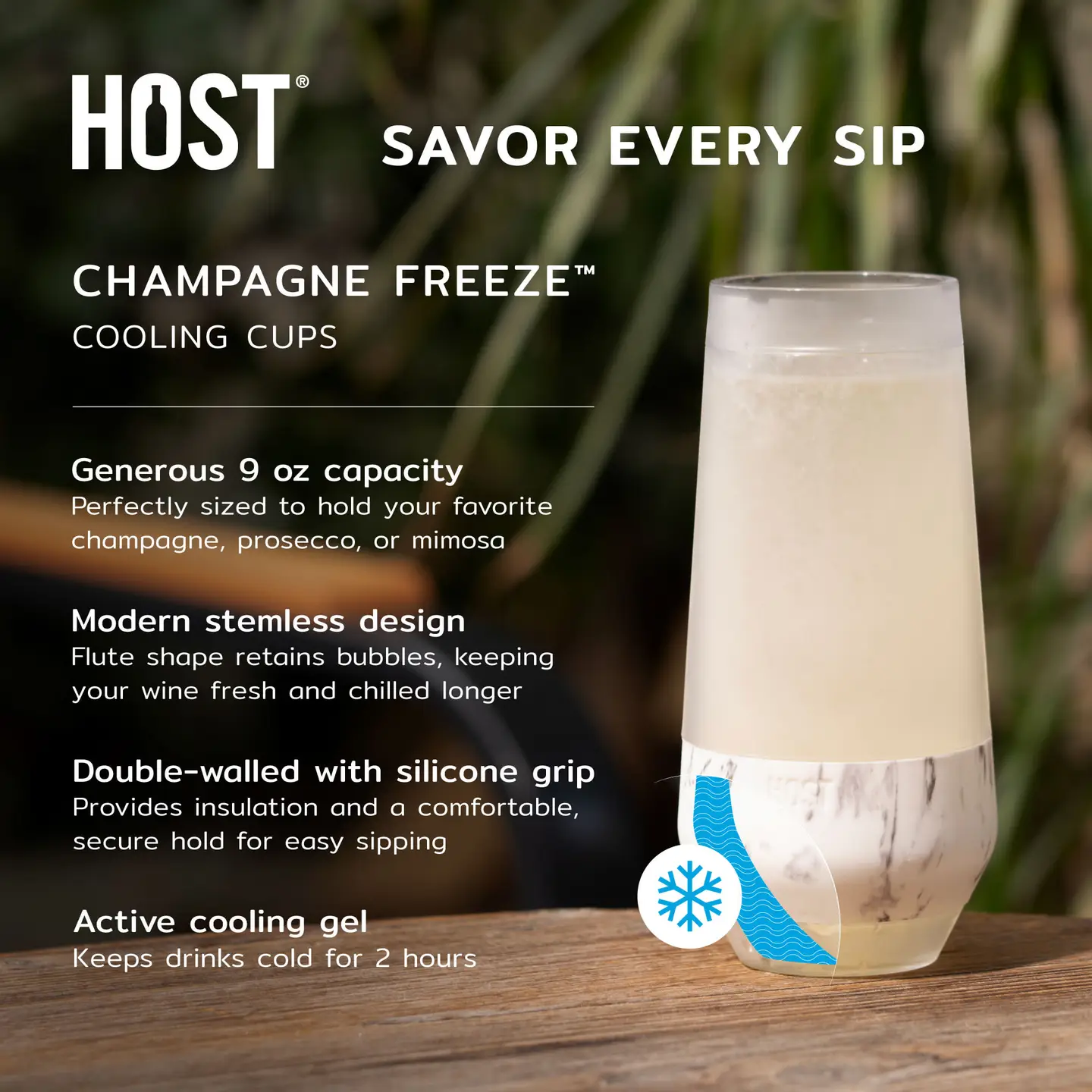 Champagne Freeze Cooling Cup-Tortoise
