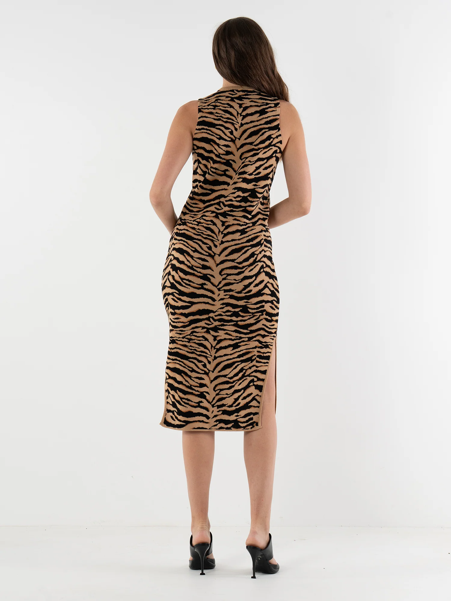 Simone Sweater Dress - Tiger Jacquard