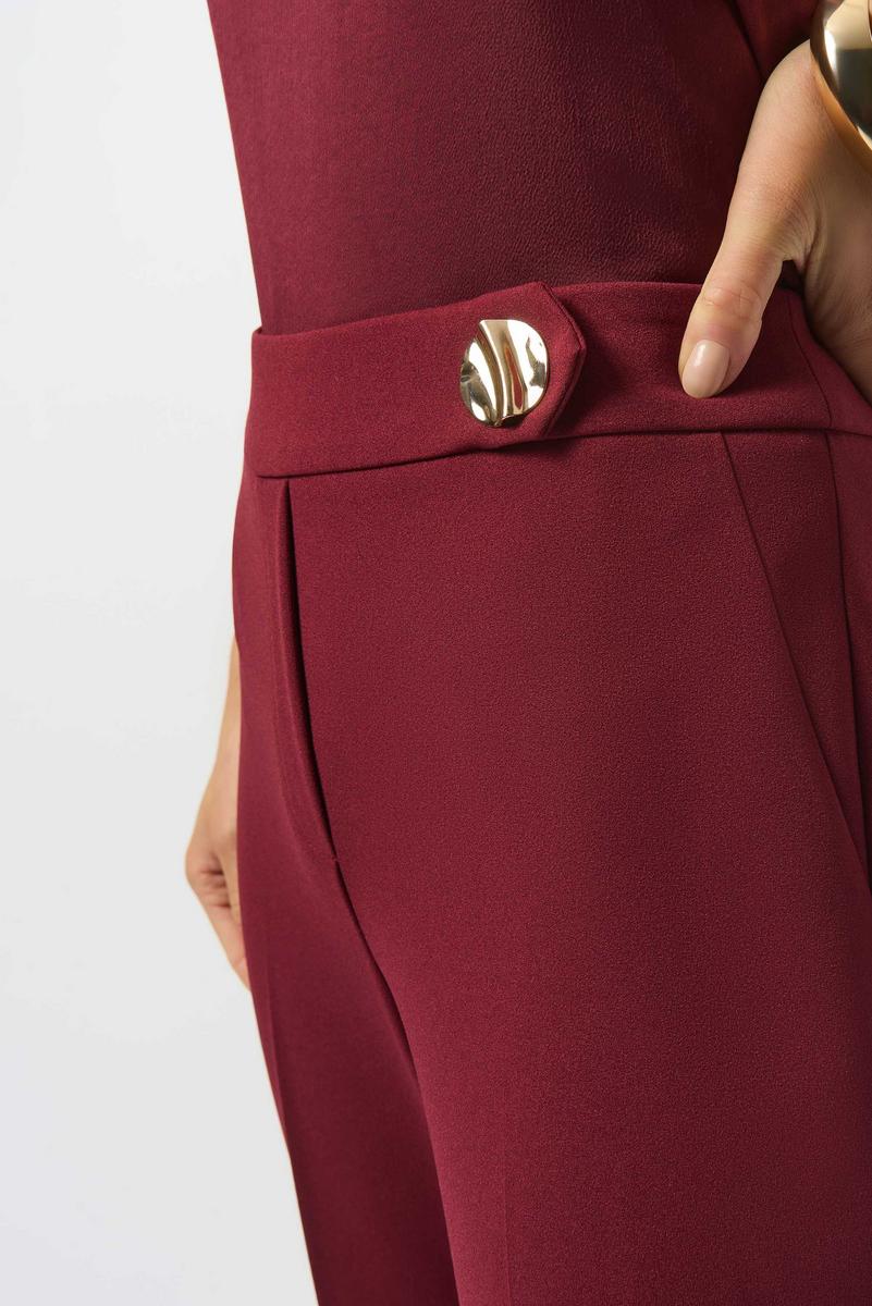 Scuba Crepe Wide-Leg Pant - Merlot