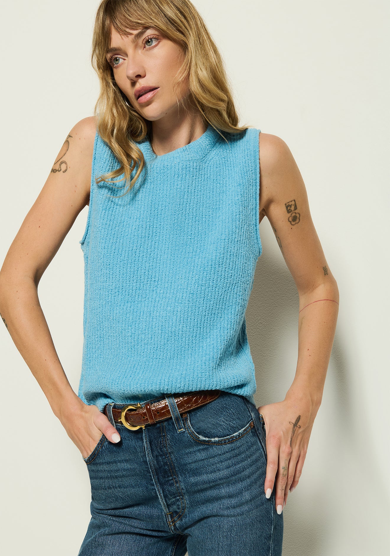 Eliza Blue Sweater Tank
