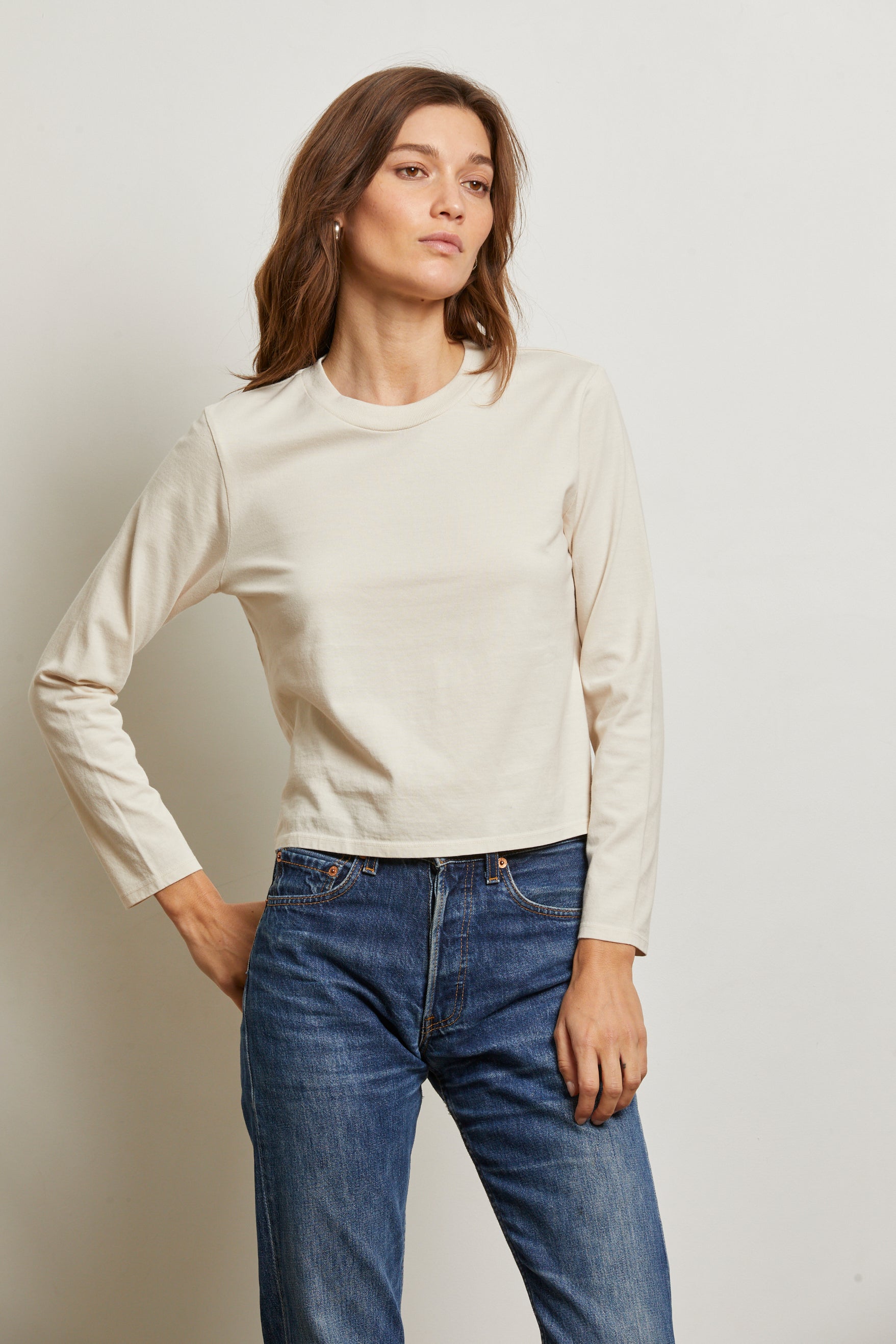 Bruce Long Sleeve Crew-Sugar