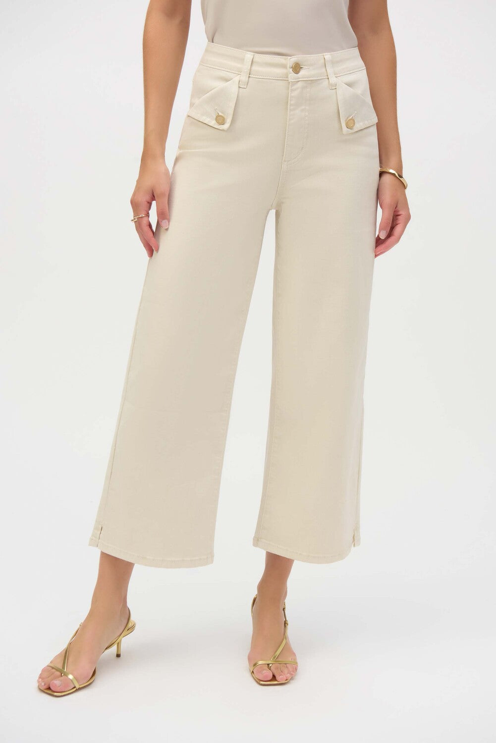 Mid-rise Wide-leg Trousers - Greige