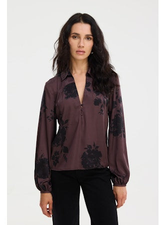 Eden Blouse-Brown Floral