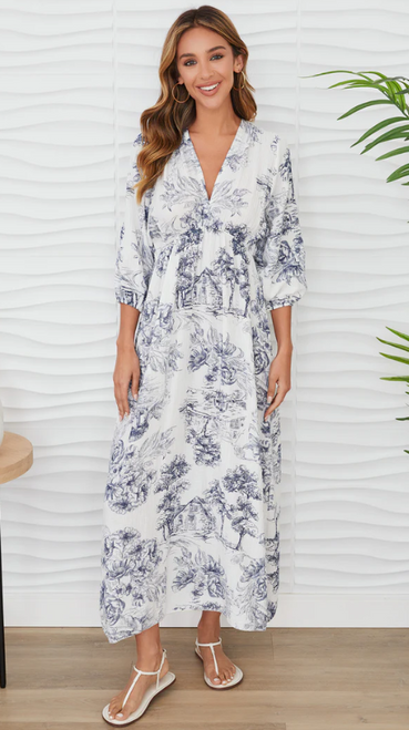 Navy Floral Dress