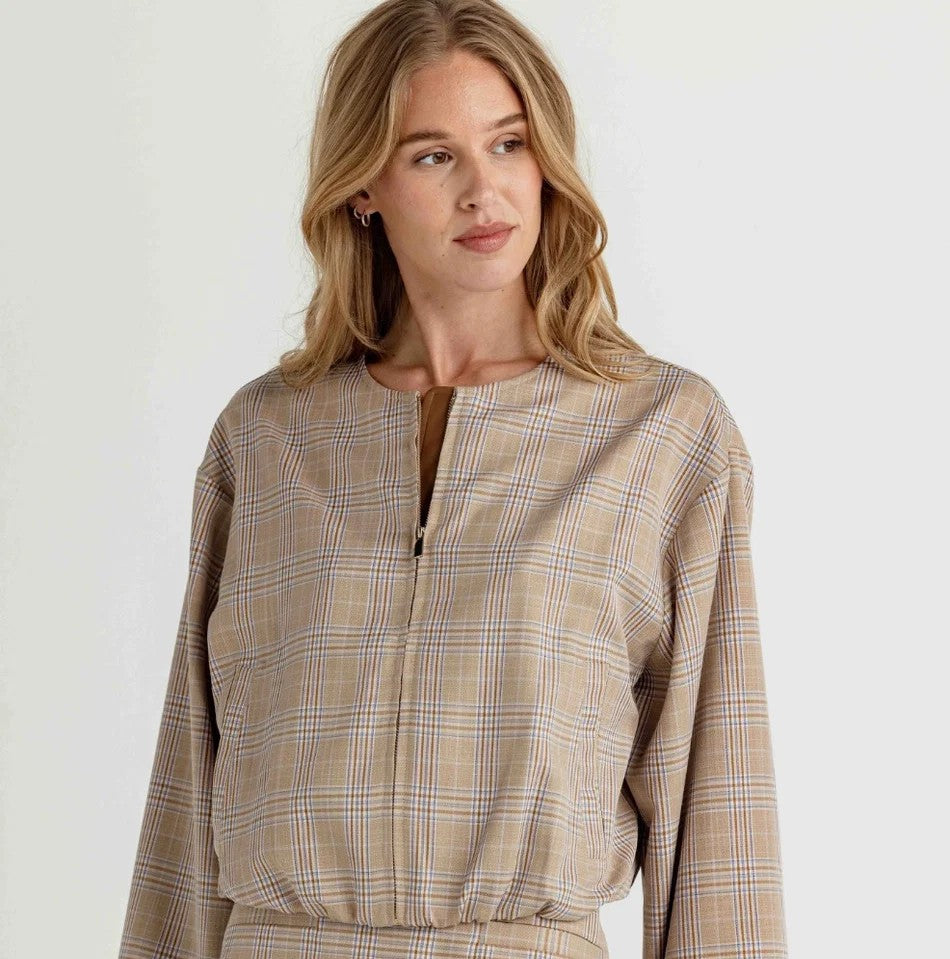 Iris Jacket-Heather Plaid