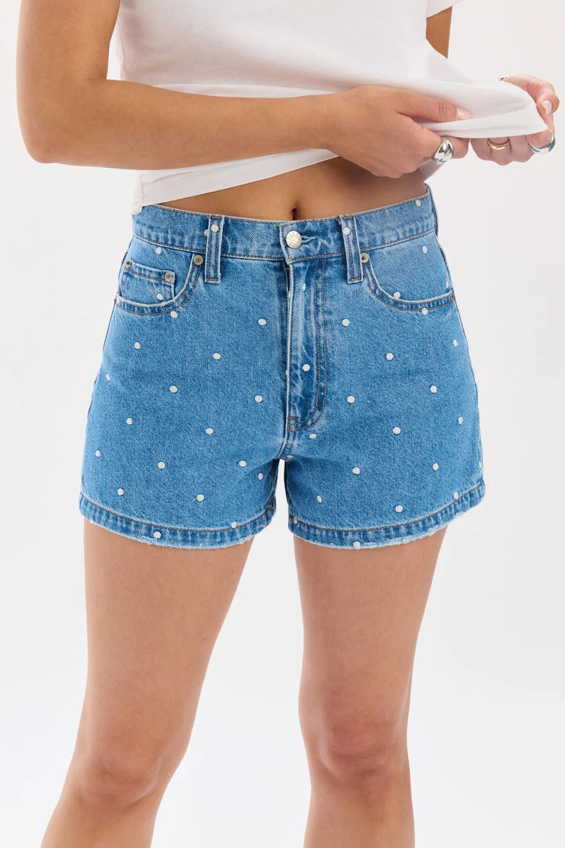 Daze-The Knockout High Rise Short in Full Circle