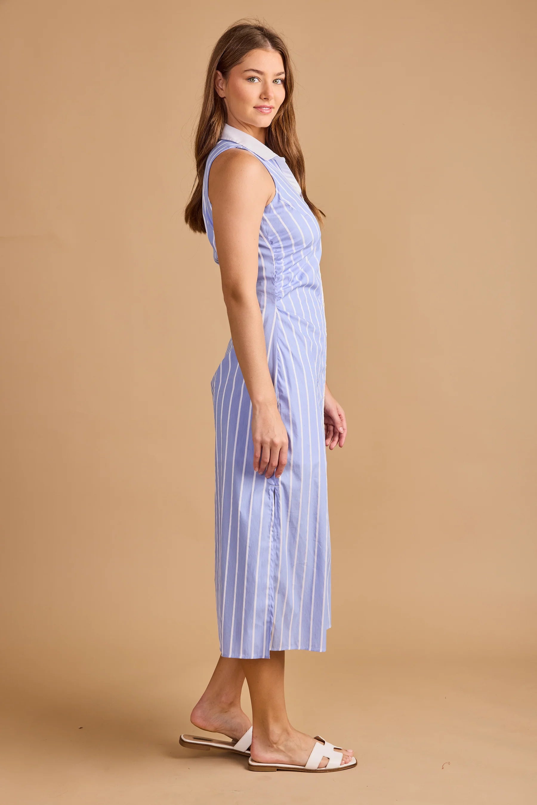 Caroline Dress-Aegean Stripe