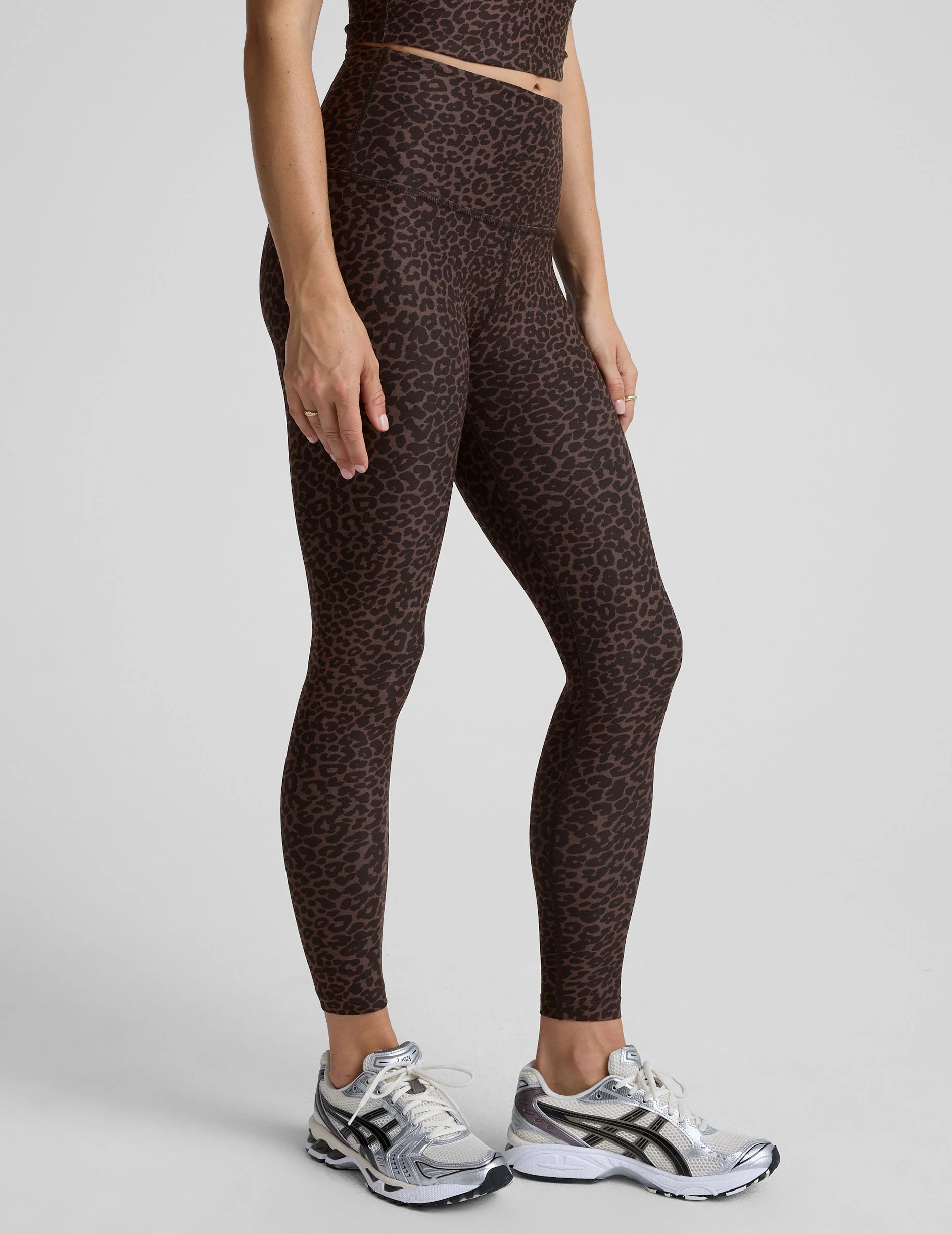 Softmark Caught int he Midi High Wasted Legging--Cocoa Plum Leopard