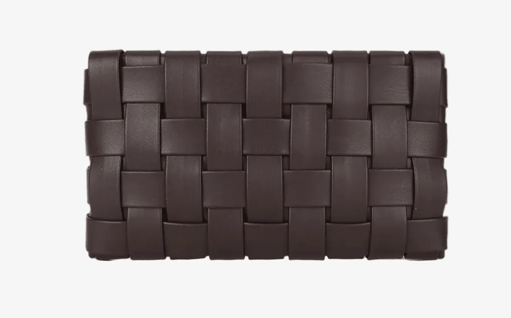 Lindy Woven Clutch-Espresso