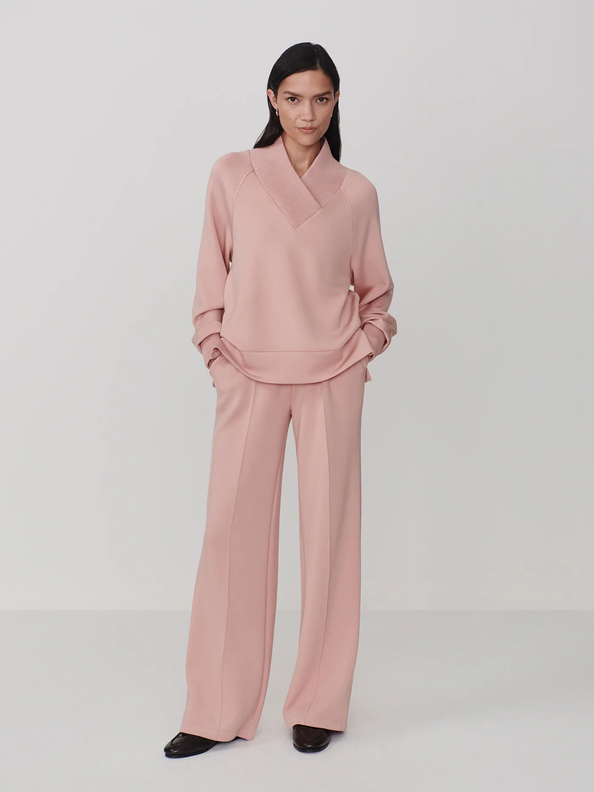 Macie Zip Hem Sweat-Misty Rose
