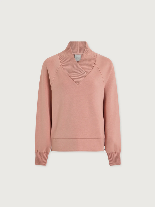 Macie Zip Hem Sweat-Misty Rose