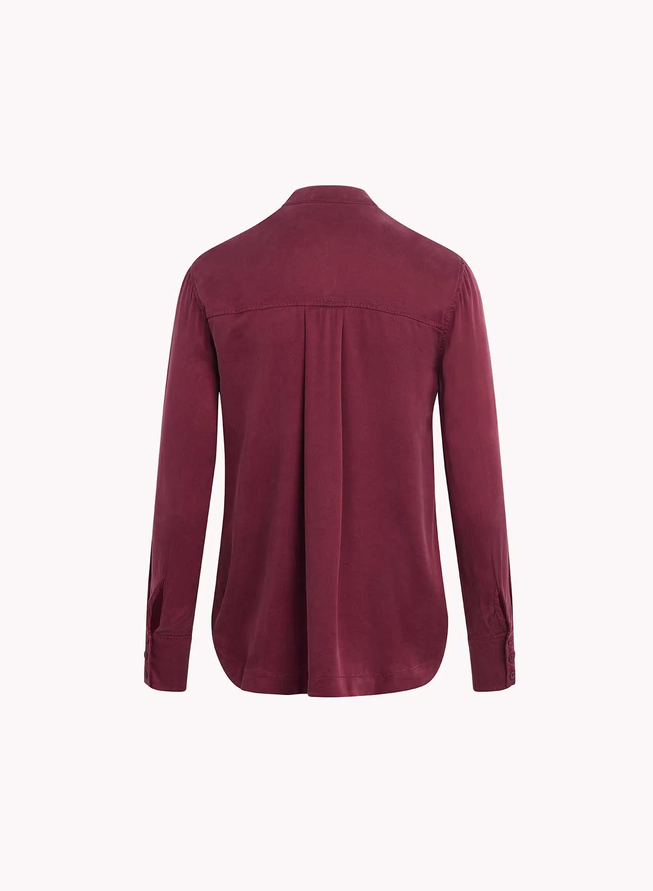 Mandarin Collar Button Down-Deep Plum