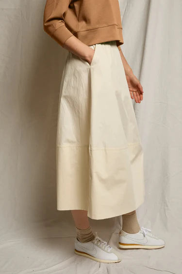 Minka Cotton Poplin Skirt-Sugar
