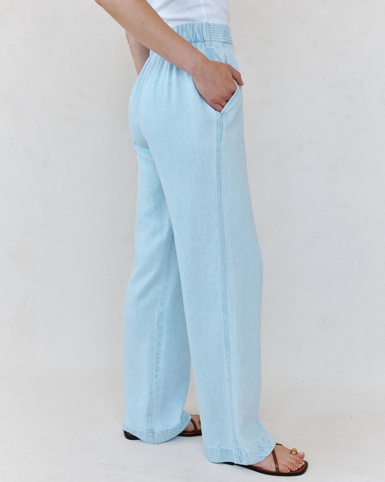 Bella Dahl Multi Stitch Catalina Pants-Coastal Wash