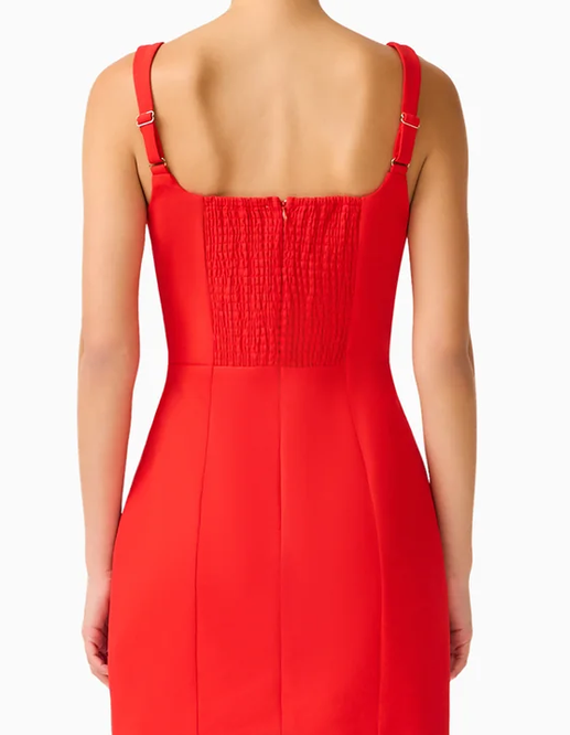 Fleurisca Party Mini Dress-Scarlet Red