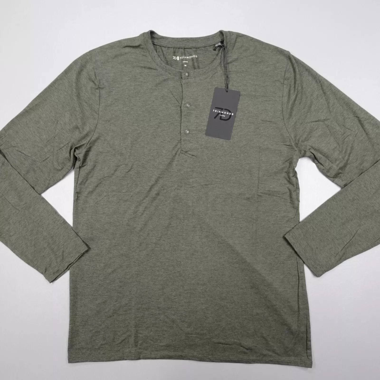 7 Diamonds Core LS Henley - Olive