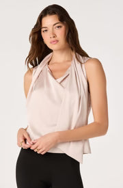 Sasha Cowl Neck Scarf Top-Champagne