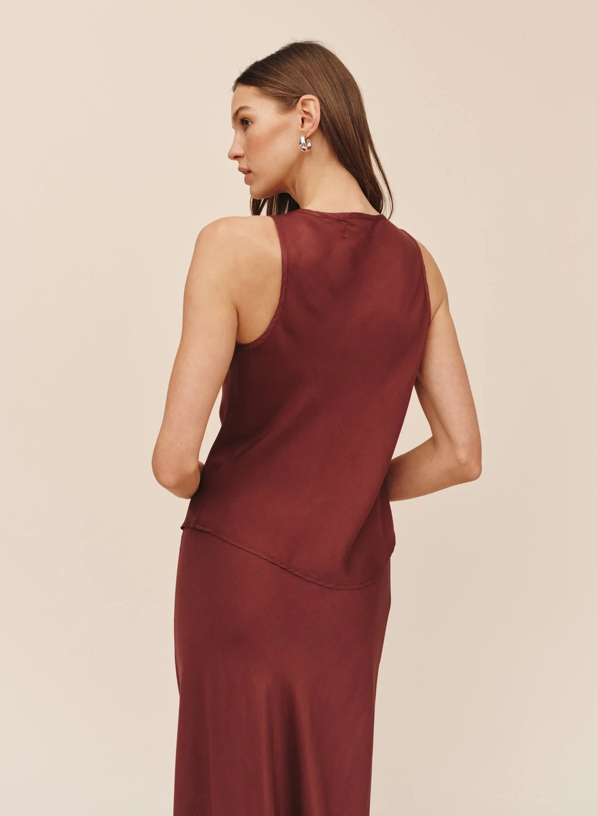 Crimson Scoop Neck Tank