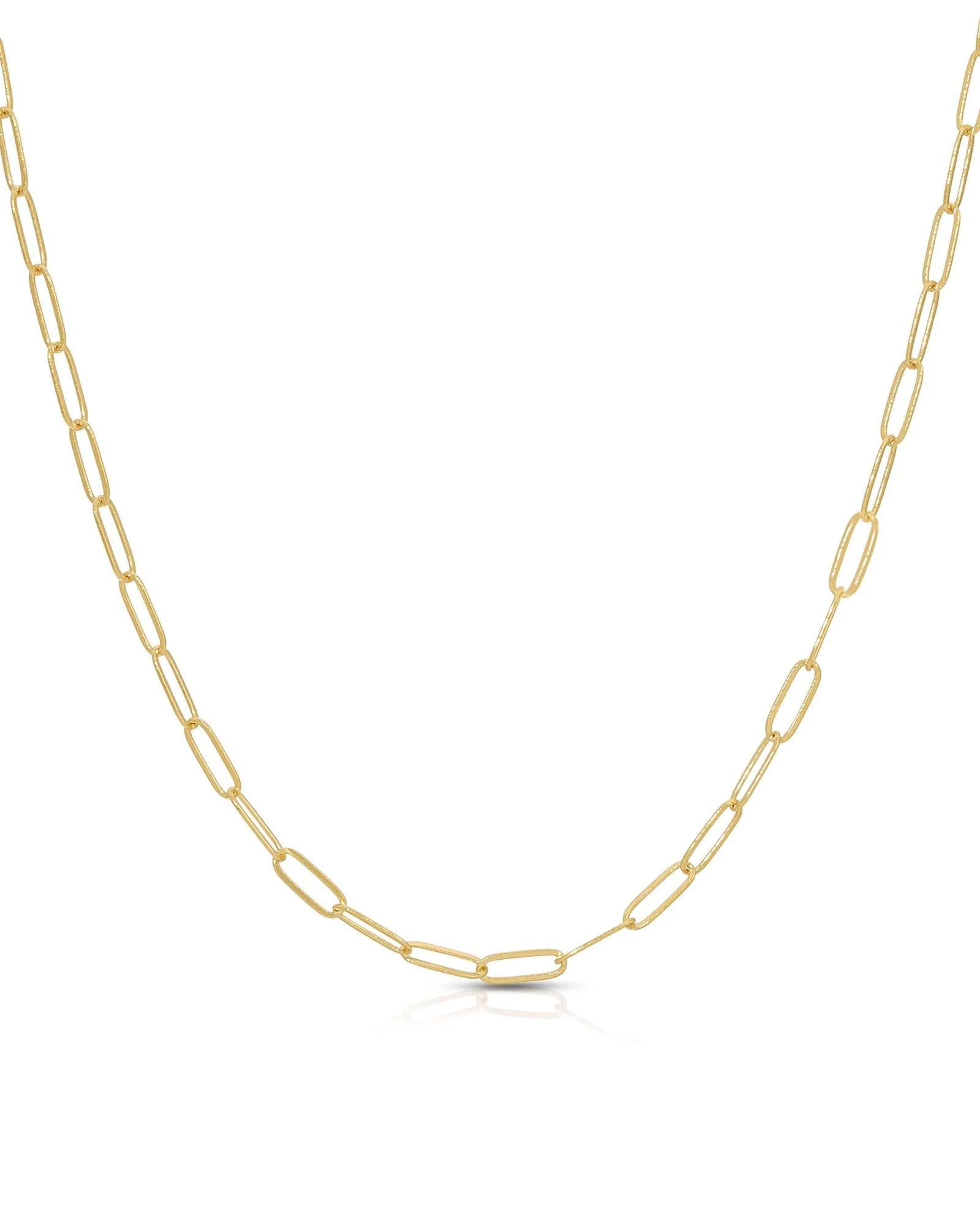Small Flat Link Necklace Gold