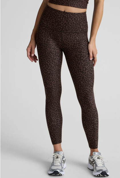 Softmark Caught int he Midi High Wasted Legging--Cocoa Plum Leopard